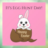 Bunny in Chocolate Eggハッピーイースター |カスタマイズ ウィンドウサイン (シート3)