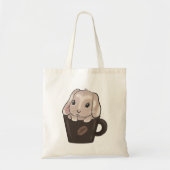 Bunny in coffee mug  トートバッグ (正面)