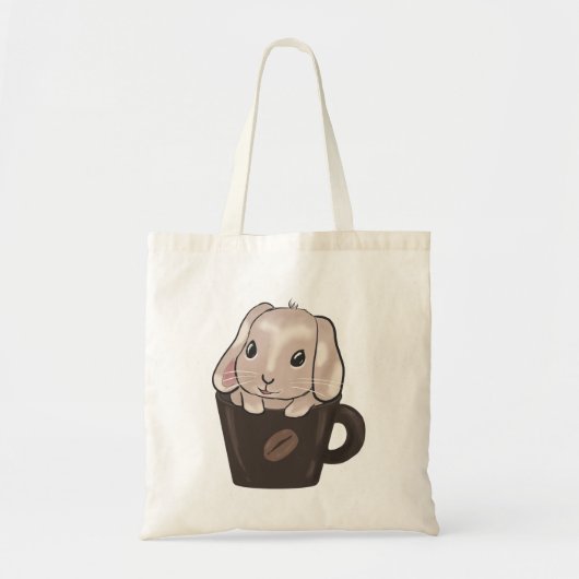 Bunny in coffee mug  トートバッグ (正面)