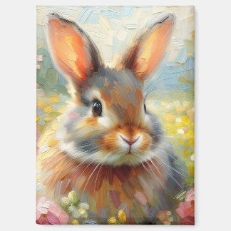 Bunny in Floral Field  マグネット