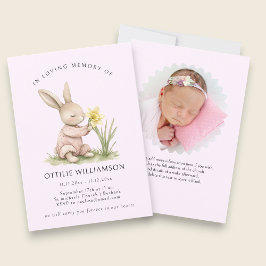 Bunny In Loving Memory Announcement 招待状