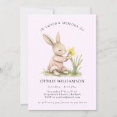 Bunny In Loving Memory Announcement 招待状 (正面)