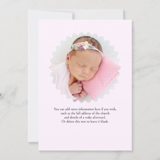 Bunny In Loving Memory Announcement 招待状 (裏面)