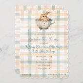 Bunny in Tea Cup水彩招待状 招待状 (正面/裏面)