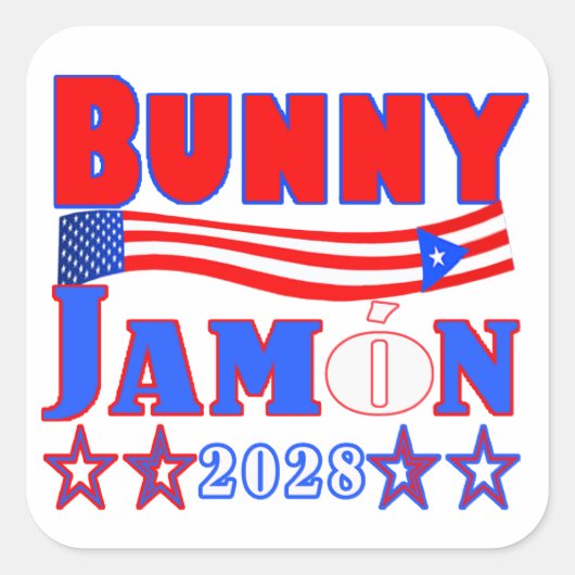 bunny jamon sticker スクエアシール (正面)