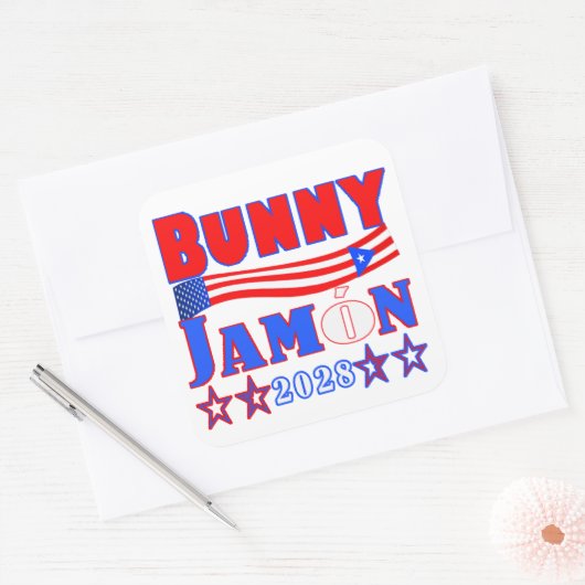 bunny jamon sticker スクエアシール (封筒)
