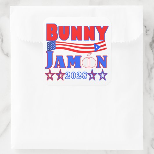 bunny jamon sticker スクエアシール (バッグ)
