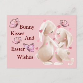 Bunny Kisses And Easter Wishes ポストカード