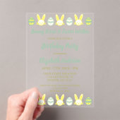 Bunny Kisses & Easter Wishes Birthday アクリル招待状 (インサイチュ (ポータブル))