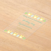 Bunny Kisses & Easter Wishes Birthday アクリル招待状 (レイダウン)