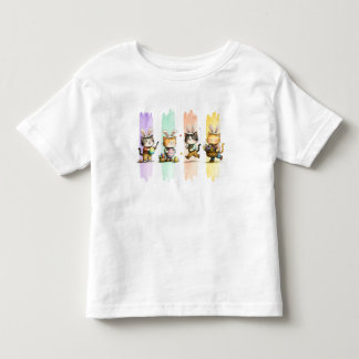 Bunny Kitties Easter Brushstroke Design トドラーTシャツ