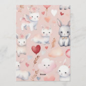 Bunny & Lamb Baby Shower Invitation – Watercolor 招待状 (裏面)