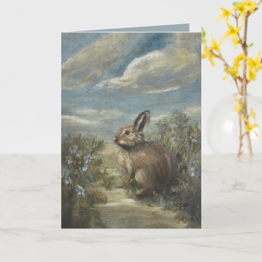 Bunny Lane [blank] 5 x 7" カード (黄色い花)