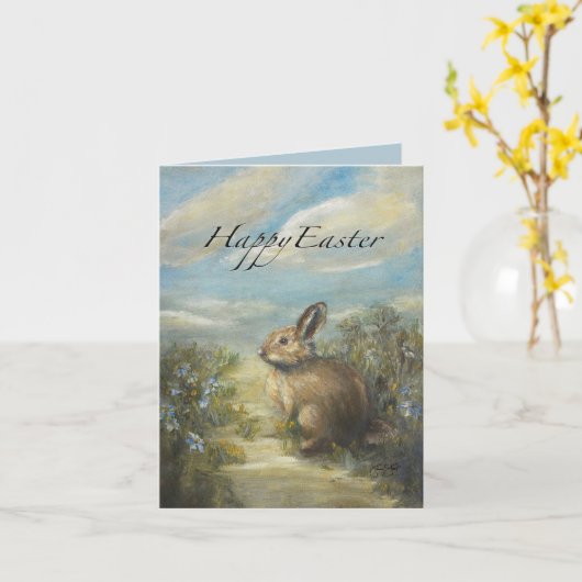 Bunny Lane EASTER 4 x 5.6" カード (黄色い花)