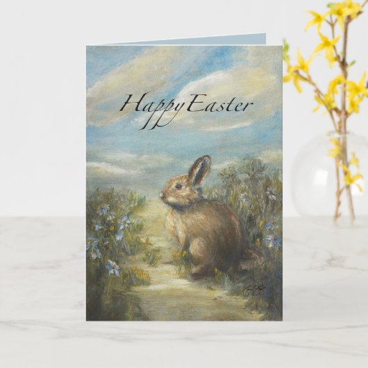 Bunny Lane EASTER 5 x 7" カード (黄色い花)