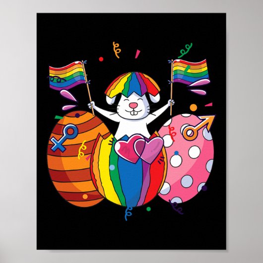 Bunny Lgbt Qプライドイースターキュートラビットアリーゲイライ ポスター (正面)