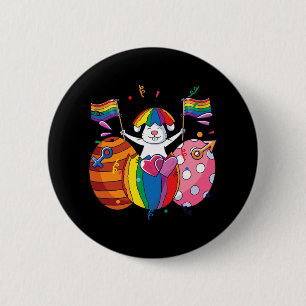 Bunny Lgbt Qプライドイースターキュートラビットアリーゲイライ 缶バッジ