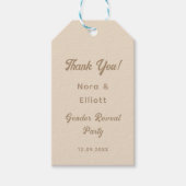 Bunny Light Beige Gender Revealありがとう ギフトタグ (正面)