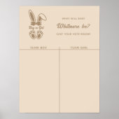 Bunny Light Beige Gender Reveal Boy or Girl ポスター (正面)