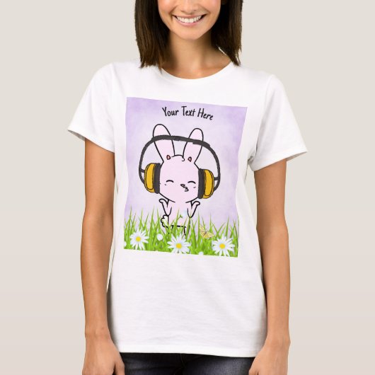 bunny lisen music, editable tシャツ (正面)