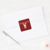 Bunny Love – Cute Easter Bunny Design Autocolante スクエアシール (封筒)