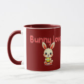 Bunny Love – Cute Easter Bunny Design - caneca マグカップ (左)