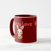 Bunny Love – Cute Easter Bunny Design - caneca マグカップ (正面左)