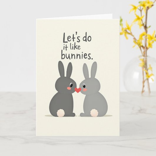 Bunny Love Lets Do It Now Card カード (黄色い花)