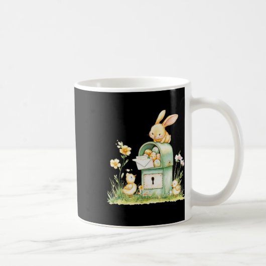 Bunny Mailbox Delivering With Eggs  コーヒーマグカップ (右)