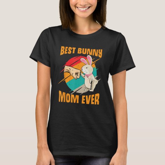 Bunny mama best bunny mum hoppy bunny tシャツ (正面)
