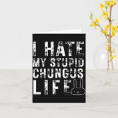 Bunny Meme I Hate My Stud Chungus Life  カード (黄色い花)