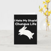 Bunny Meme I Hate My Stud Chungus Life  カード (黄色い花)
