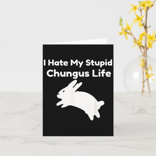 Bunny Meme I Hate My Stud Chungus Life  カード (黄色い花)