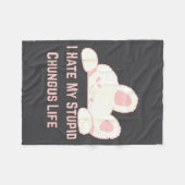 Bunny Meme I Hate My Stud Chungus Life  フリースブランケット (正面(横))