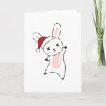 Bunny Merry Christmas Winter Animals Rabbits カード<br><div class="desc">The rabbit for Christmas with fairy lights. Funny animals with gifts and snow to the holidays. Also funny for Christmas in July. Hasen are sweet animals and perfect for Christmas.</div>