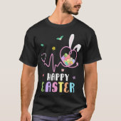 Bunny Nurse Stethoscope Happy Easter Eggs Rabbit N Tシャツ (正面)