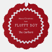 Bunny on Antique Trunk with Red Stocking オーナメントカード (裏面)