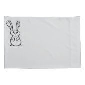 Bunny outlined light grey Pillow case set 枕カバー (裏面-右)