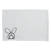 Bunny outlined light grey Pillow case set 枕カバー (正面左)