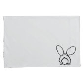 Bunny outlined light grey Pillow case set 枕カバー (正面右)