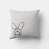 Bunny outlined Throw Pillow クッション (裏面)