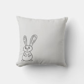 Bunny outlined Throw Pillow クッション (正面)