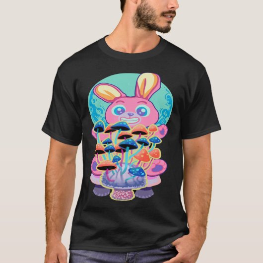 Bunny Pastel Goth And Mushrooms Tシャツ (正面)