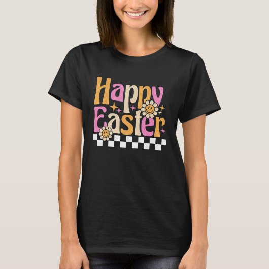 Bunny Pastel Spring Hunt Eggs Rabbit Happy Easter  Tシャツ (正面)