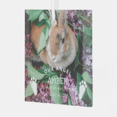 Bunny Pawがエンジェルフォトラビットメモリアルをプリント ガラスオーナメント (正面左)
