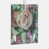 Bunny Pawがエンジェルフォトラビットメモリアルをプリント ガラスオーナメント (正面右)