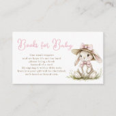 Bunny Pink Bow Baby Shower Books for Baby エンクロージャーカード (正面)