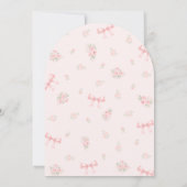 Bunny Pink Bow Floral Baby Shower Invitation 招待状 (裏面)