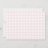 Bunny Pink Bow Gingham Baby Shower Photo サンキューカード (裏面)