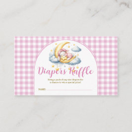 Bunny Pink Boy Girl Baby Shower Diapers Raffle エンクロージャーカード